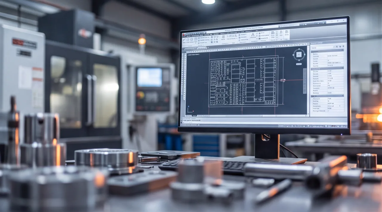 Экран CAD-программы с открытым векторным чертежом DXF и панелью параметров лазерной резки